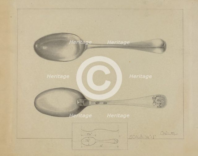 Silver Spoon, c. 1936. Creator: Charlotte Winter.