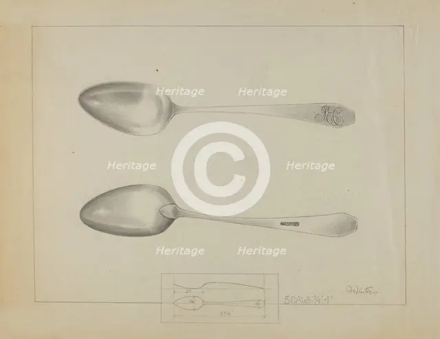 Silver Spoon, c. 1936. Creator: Charlotte Winter.