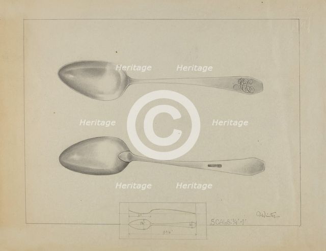 Silver Spoon, c. 1936. Creator: Charlotte Winter.