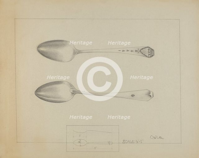 Silver Spoon, c. 1936. Creator: Charlotte Winter.