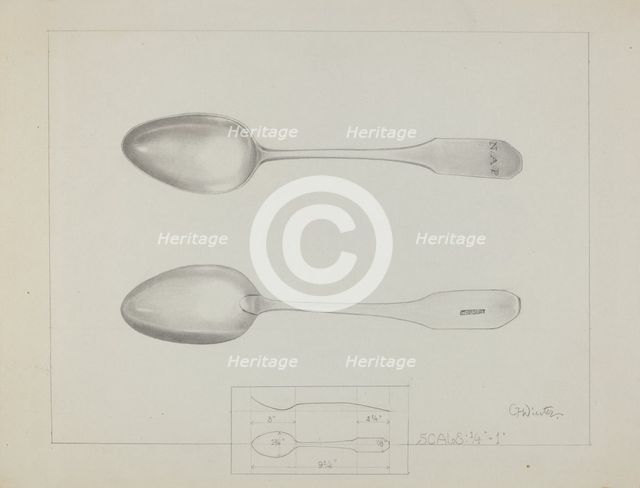 Silver Spoon, c. 1936. Creator: Charlotte Winter.