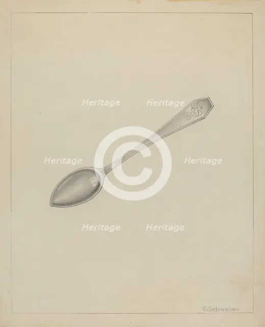 Silver Spoon, c. 1936. Creator: Erwin Schwabe.