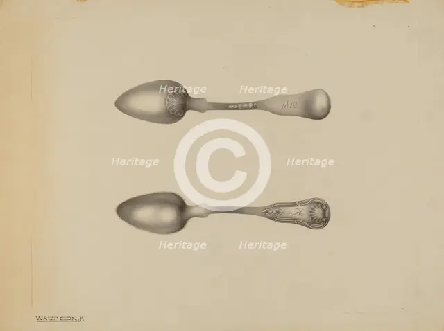 Silver Spoon, c. 1938. Creator: Kalamian Walton.