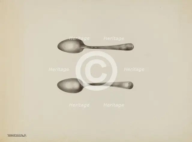 Silver Spoon, c. 1938. Creator: Kalamian Walton.