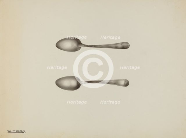 Silver Spoon, c. 1938. Creator: Kalamian Walton.