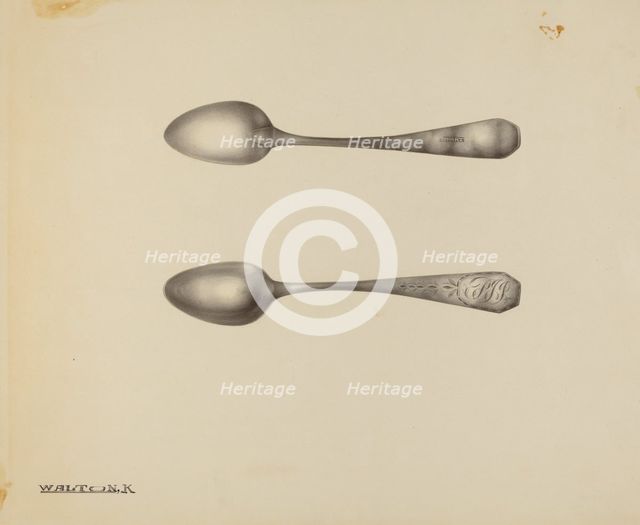 Silver Spoon, c. 1938. Creator: Kalamian Walton.