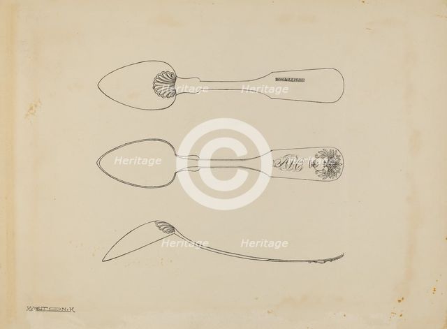 Silver Spoon, c. 1938. Creator: Kalamian Walton.