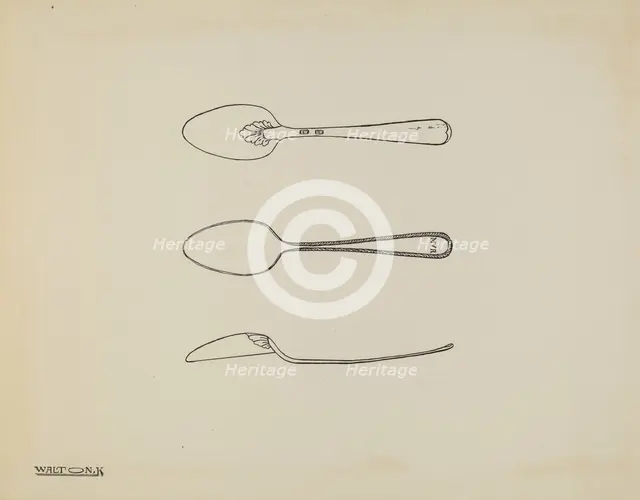 Silver Spoon, c. 1938. Creator: Kalamian Walton.