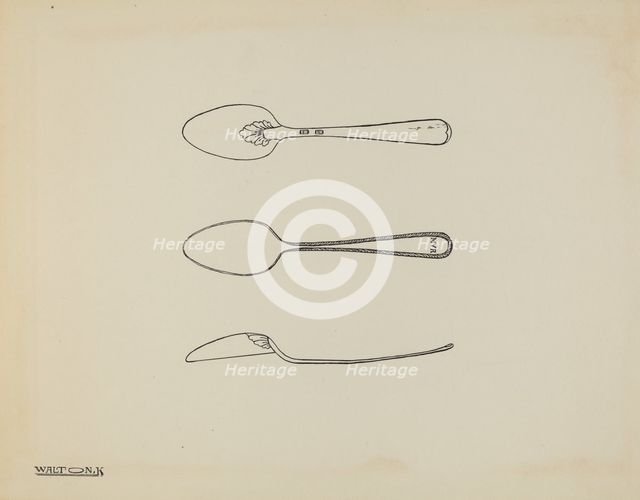 Silver Spoon, c. 1938. Creator: Kalamian Walton.