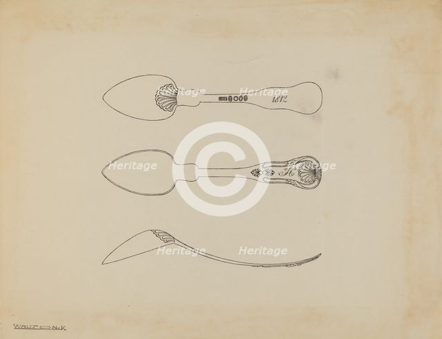 Silver Spoon, c. 1938. Creator: Kalamian Walton.