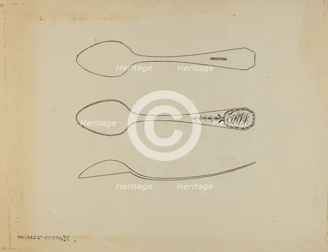 Silver Spoon, c. 1938. Creator: Kalamian Walton.