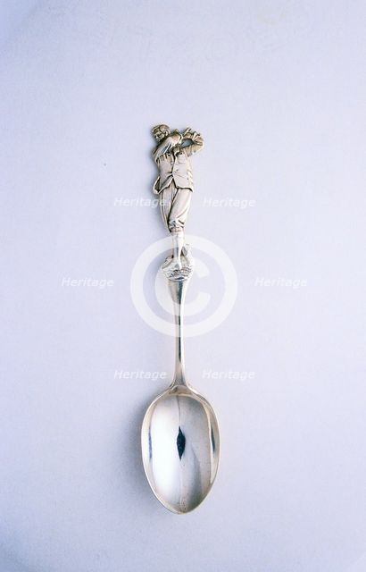 Silver spoon, hallmarked Birmingham, British, c1910-c1912. Creator: Unknown.