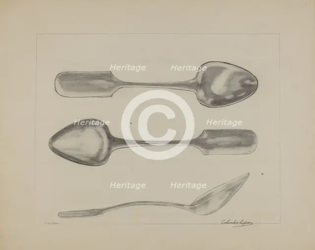Silver Tablespoon, 1935/1942. Creator: Columbus Simpson.