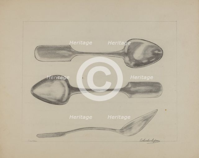 Silver Tablespoon, 1935/1942. Creator: Columbus Simpson.