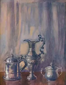 Silver Tankard, 1695; Jug, 1746; Cup and Cover,1658 c19th century, (1920). Creator: Unknown
