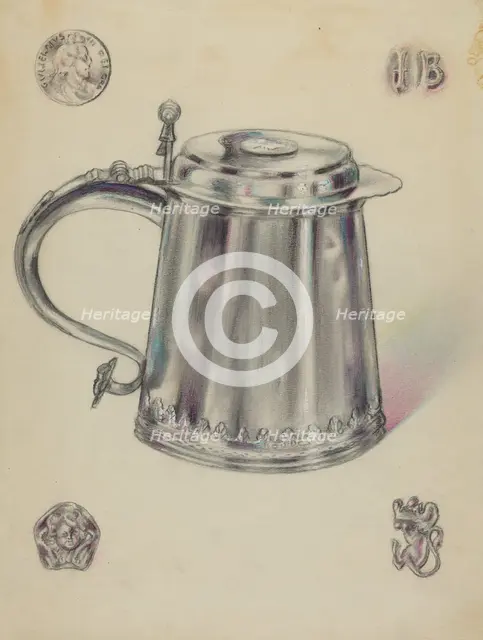 Silver Tankard, 1935/1942. Creator: Karl Joubert.