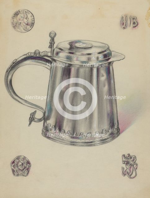 Silver Tankard, 1935/1942. Creator: Karl Joubert.