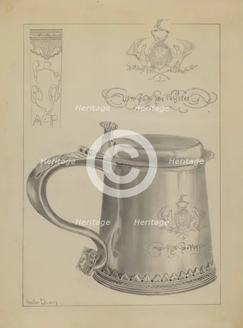 Silver Tankard, 1935/1942. Creator: Hester Duany.