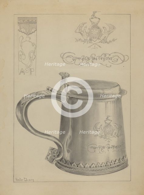 Silver Tankard, 1935/1942. Creator: Hester Duany.