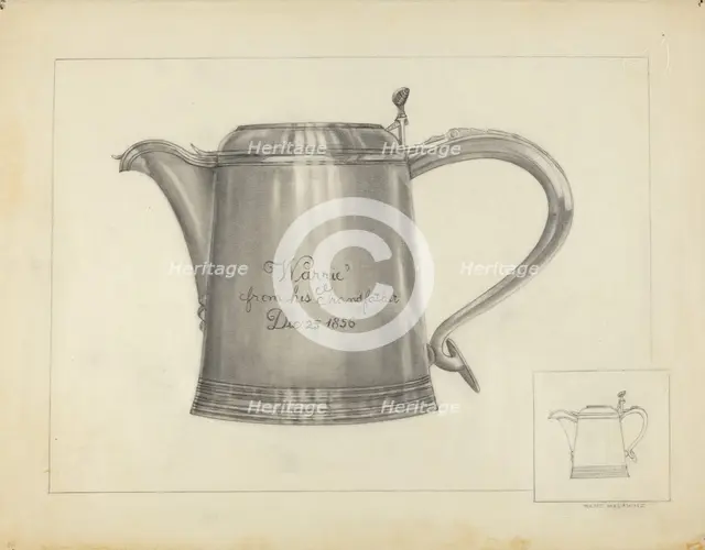 Silver Tankard, 1935/1942. Creator: Irene Malawicz.