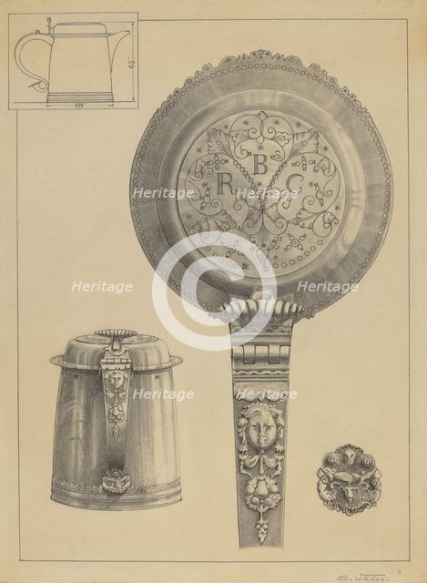 Silver Tankard, 1935/1942. Creator: Simon Weiss.