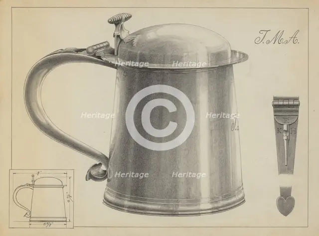 Silver Tankard, 1935/1942. Creator: Simon Weiss.