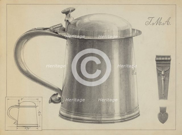 Silver Tankard, 1935/1942. Creator: Simon Weiss.