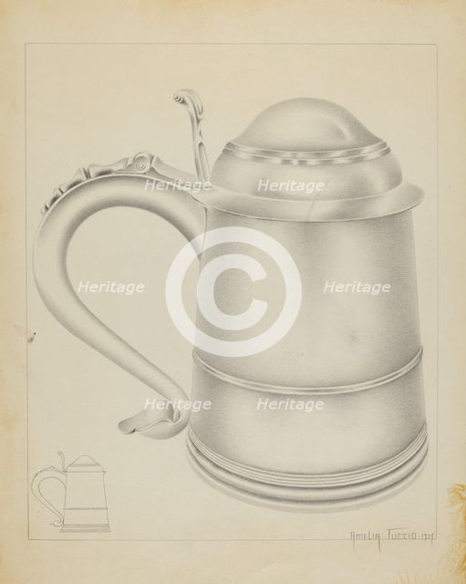 Silver Tankard, 1937. Creator: Amelia Tuccio.