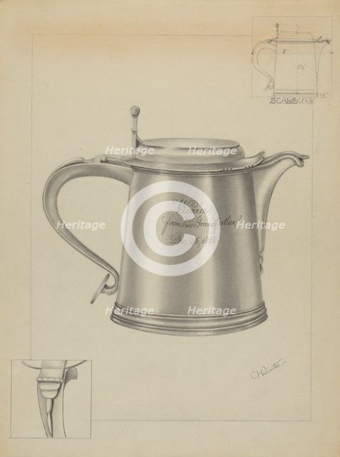 Silver Tankard, c. 1936. Creator: Charlotte Winter.