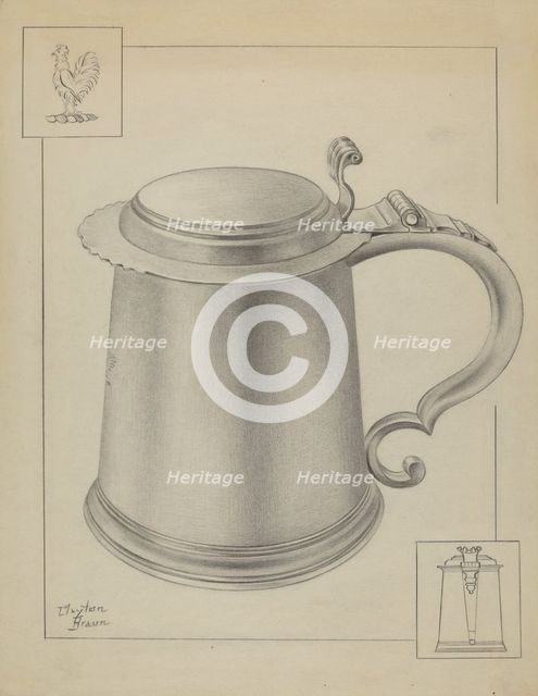 Silver Tankard, c. 1936. Creator: Clayton Braun.