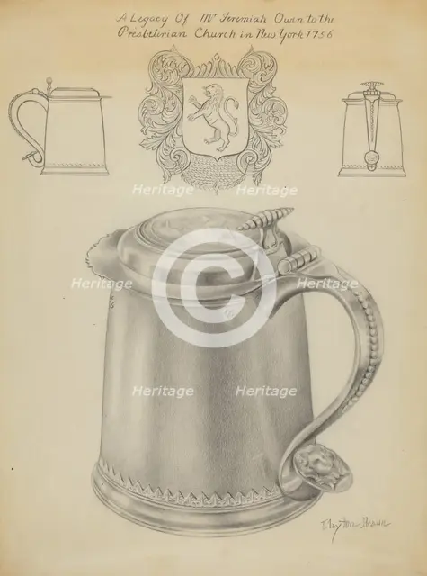 Silver Tankard, c. 1936. Creator: Clayton Braun.