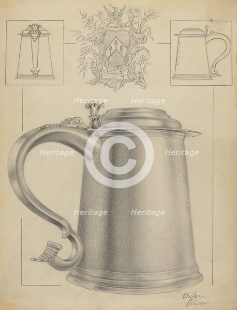Silver Tankard, c. 1936. Creator: Clayton Braun.