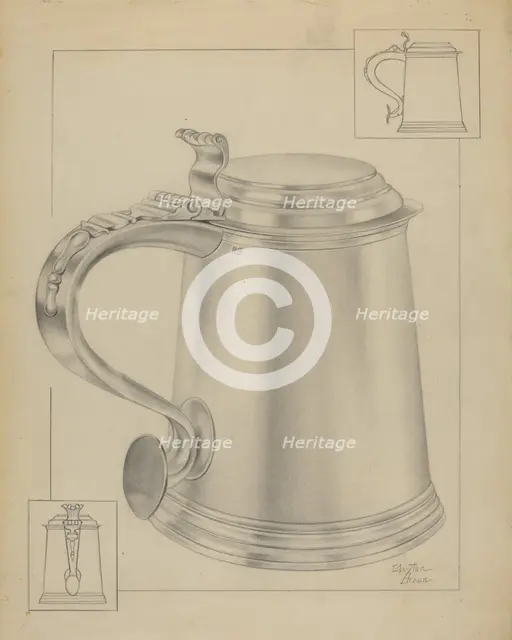Silver Tankard, c. 1936. Creator: Clayton Braun.