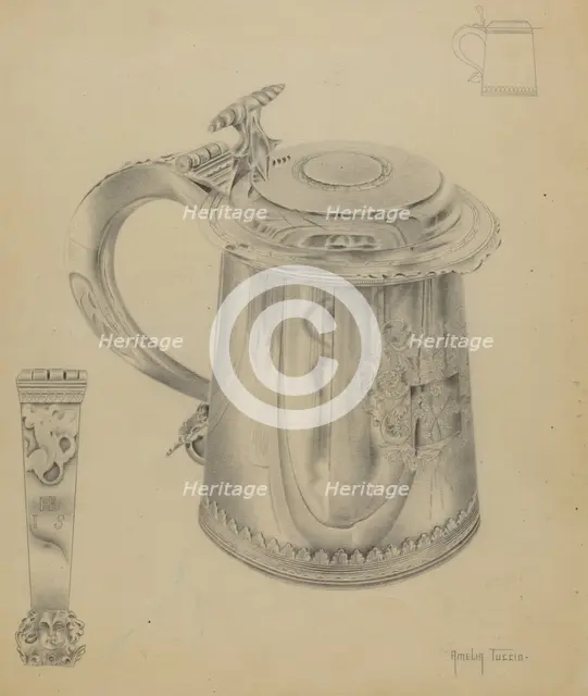 Silver Tankard, c. 1936. Creator: Amelia Tuccio.