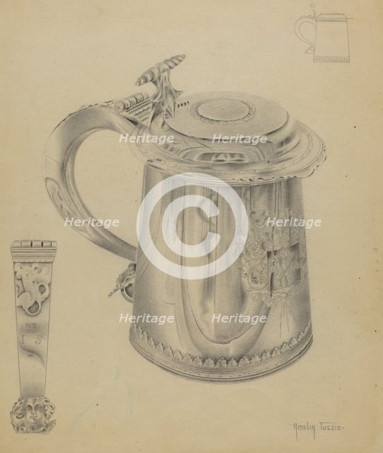 Silver Tankard, c. 1936. Creator: Amelia Tuccio.