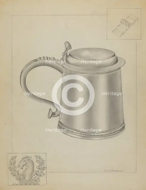 Silver Tankard, c. 1936. Creator: Gordon Sanborn.