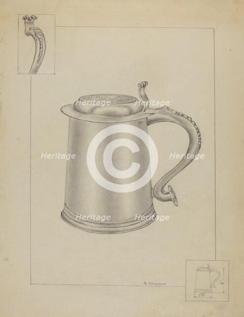 Silver Tankard, c. 1936. Creator: Gordon Sanborn.