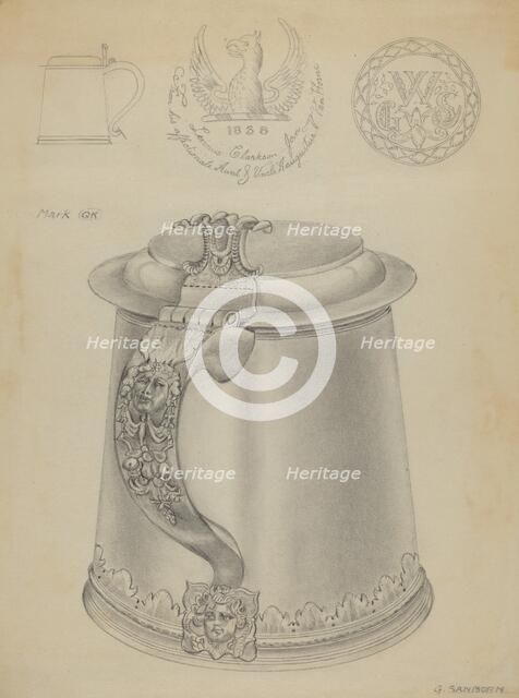 Silver Tankard, c. 1936. Creator: Gordon Sanborn.