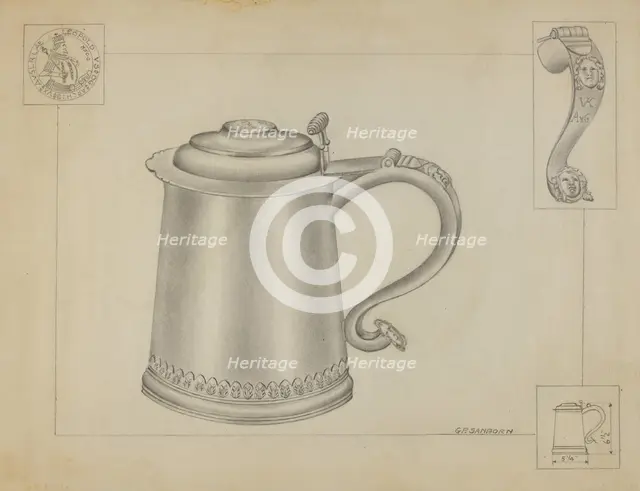 Silver Tankard, c. 1936. Creator: Gordon Sanborn.