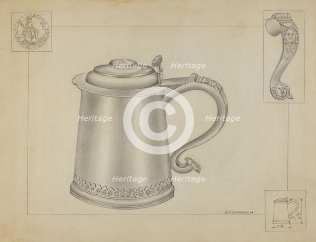 Silver Tankard, c. 1936. Creator: Gordon Sanborn.