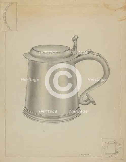 Silver Tankard, c. 1936. Creator: Gordon Sanborn.