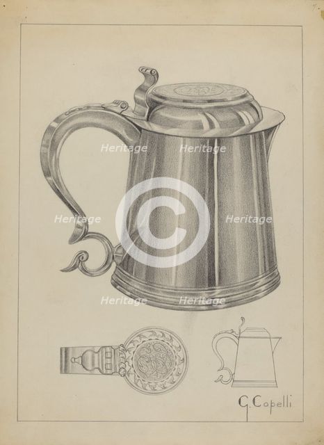 Silver Tankard, c. 1936. Creator: Giacinto Capelli.