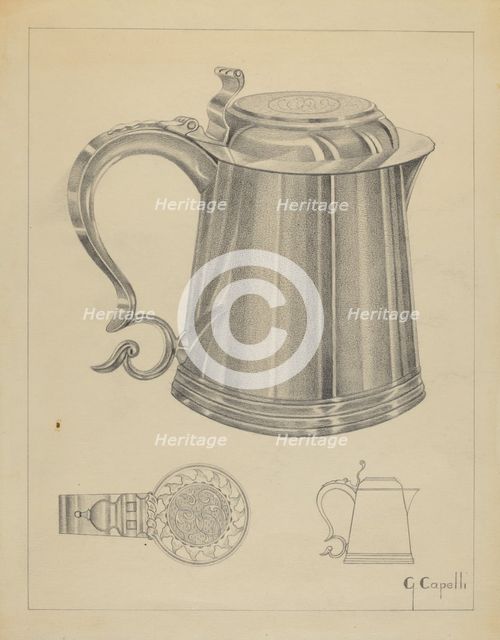 Silver Tankard, c. 1936. Creator: Giacinto Capelli.