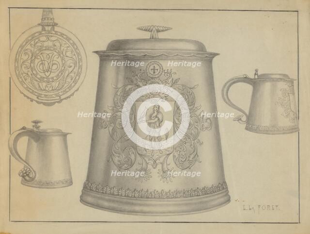 Silver Tankard, c. 1936. Creator: Eugene La Foret.