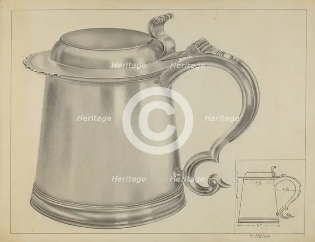 Silver Tankard, c. 1936. Creator: Horace Reina.