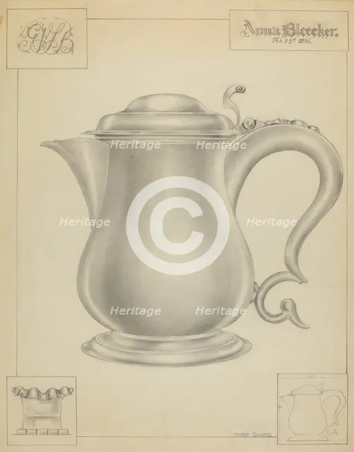 Silver Tankard, c. 1936. Creator: Hester Duany.