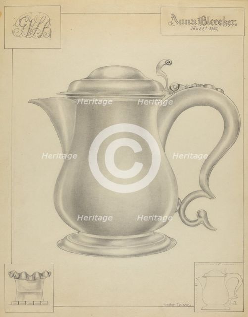Silver Tankard, c. 1936. Creator: Hester Duany.