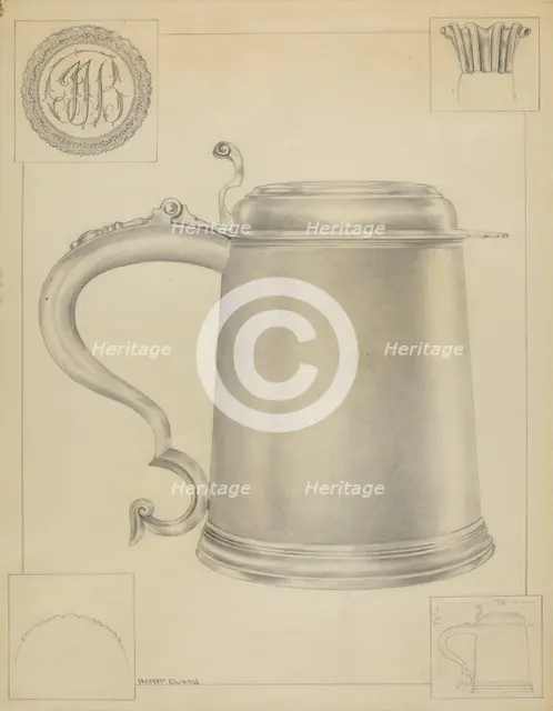 Silver Tankard, c. 1936. Creator: Hester Duany.