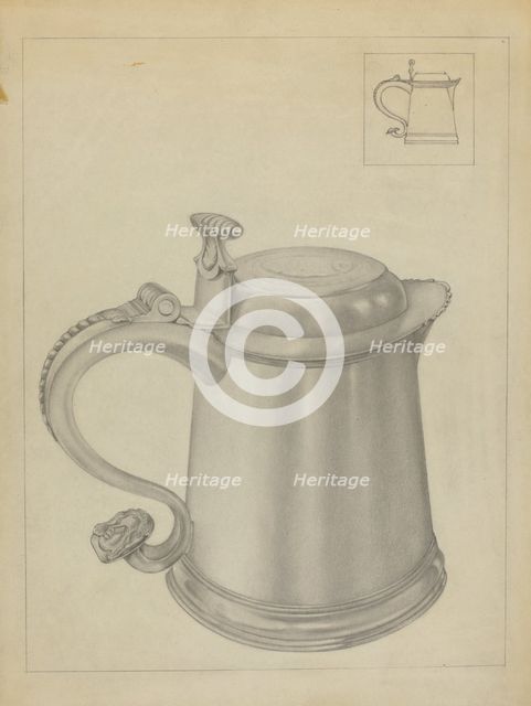 Silver Tankard, c. 1936. Creator: Isidore Steinberg.