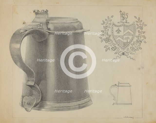 Silver Tankard, c. 1936. Creator: Joseph Rothenberg.